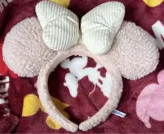 ディズニー　ミニーマウス　ピンク　カチューシャ　もこもこ
