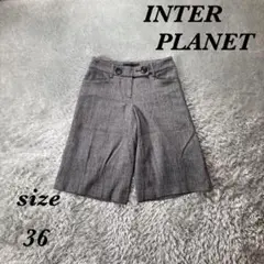 INTER PLANET (36) ハーフパンツ 裏地付 ヘリンボーン柄