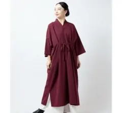 群言堂 登美 半袖 ワンピース チュニック 毛100% ヘリンボーン 石見 