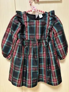 babyGAP チェック柄 フリル付きワンピース