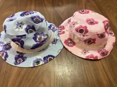 【ベビーハッカ】子供用花柄ハット2点セット