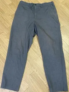 【絶版】GU メンズ スラックス グレー Lサイズ 無地 テーパード