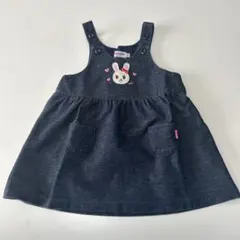 ミキハウス ジャンパースカート ダークブルー 70-80