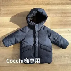 ZARA フード付き中綿コート ブラック　92cm