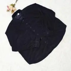 DIVIDED H&M 【L】 長袖 コーデュロイ シャツ ゆったり 黒