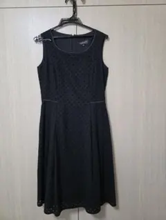 LANVIN ノースリーブ ひざ丈ワンピース ブラックのサムネイル