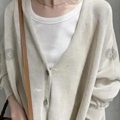 スピックアンドスパン ペーパーヤーンカーディガン