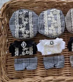 ぬい服 10センチ対応 momoNUI クラシカルセットアップ 白