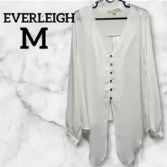 ✨美品✨　EVERLEIGH ホワイト Vネック M レディース　長袖シャツ