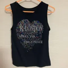 R-LONDON タンクトップ ラインストーン ブラック S~M