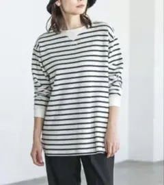 niko and ... 起毛スムースクループルオーバー ボーダー