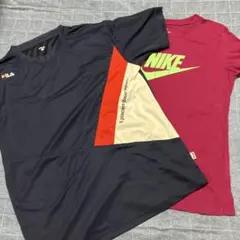 FILAとNIKE スポーツ用Tシャツ2枚セット
