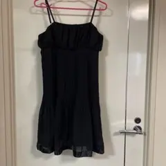 spiral girlブラックプリーツキャミワンピース