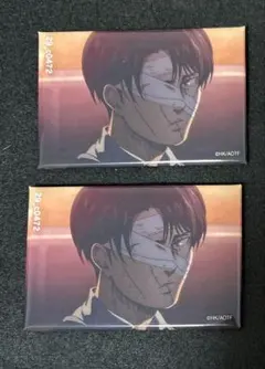 AJ2026 進撃の巨人　リヴァイ　スクエア缶バッジ