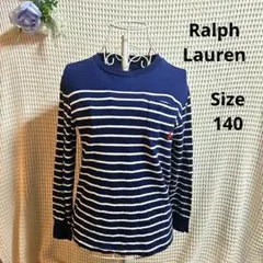 【カジュアル⭐Ralph Lauren】紺　白　ボーダーカットソー　赤のロゴ