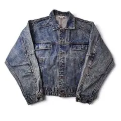80s 90s NUOVO デニムジャケット　ボックスシルエット　ヴィンテージ