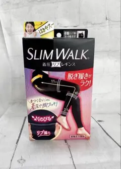 スリムウォーク 着圧リブレギンス おでかけ＆パジャマ M～Lサイズブラック新品