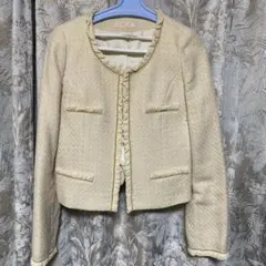 リセ ノーカラージャケット クリーム色