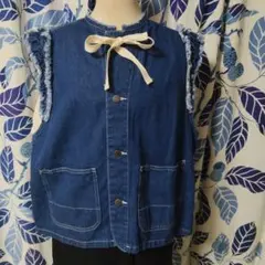 FREAK'S STORE フリル付きデニムベスト