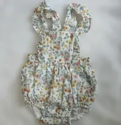 H&M 花柄 サロペット 74 9M オーガニックコットン 女の子