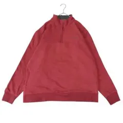 マ*ん様 Columbia L ハーフジップ スウェット くすみレッド 刺繍ロゴ