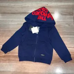 新品ロデオクラウンズキッズパーカー95ネイビーフルジップbigロゴ刺繍