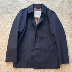 極美品✨ マッキントッシュフィロソフィー ステンカラーコート ネイビー チェック