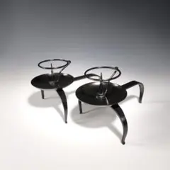 茶道具 古物品 ろうそく立て 手燭 可動式 一対 茶道具 古物品 ろうそく立て 手燭 可動式 一対