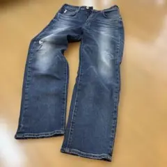 ダメージ加工 ダークブルー デニムジーンズ