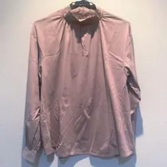 【BEAUTY YOUTH ビューティユース】ピンク スタンドカラー 長袖シャツ