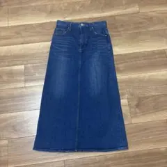 アンタイトル　デニム ロングスカート スリット入り