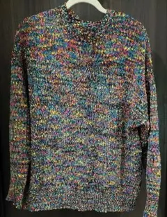 SHEIN CURVE　マルチカラー ポップコーンニット プルオーバー