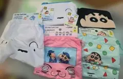 【韓国ダイソー】クレヨンしんちゃん　ポーチ　巾着　5点セット　DAISOのサムネイル