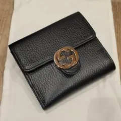 GUCCI ブラック 三つ折り財布 レディース メンズ シンプル かわいい