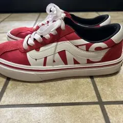 VANS スエード スニーカー レッド/ホワイト23センチ