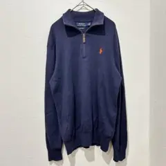 【ポロラルフローレン】(XS)ネイビー ジップアップ トレーナー