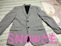 グレーと白のチェック柄テーラードジャケット