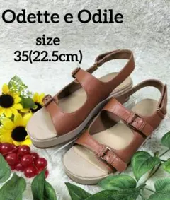 美品 Odette e Odile ブラウン 35 パンプス 厚底 ストラップ