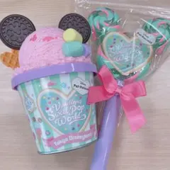 ディズニー　パルパルーザ　ヴァネロペ　スウィートポッピンスティック　キャンディ缶