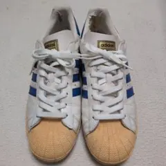 adidas Superstar ホワイト/ブルー 28　金ベロ
