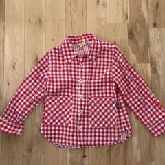 nou JonJon 赤白チェック柄長袖シャツ