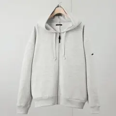 グレー フルジップ オーバーサイズパーカー