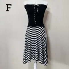 【CLOSE-UP】❣️美品❣️ノースリーブ/ベアトップ/ストライプワンピース/Fのサムネイル