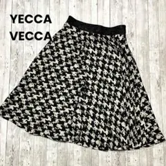 美品 YECCA VECCA イェッカ ヴェッカ フレアスカート 大きな千鳥柄
