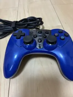 【ジャンク】PS3 有線コントローラー 青