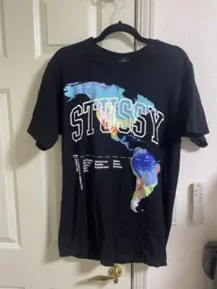 STUSSY Tシャツ M ブラック 地図柄