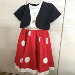 ミニーマウス風コスチューム 子供用　120 小物付き