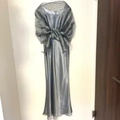 GENET YVIEN シルバー ロングドレス サイズ9 ストール付き