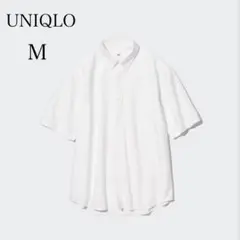 ユニクロ オックスフォードシャツ（半袖）オーバーサイズ 綿 ほどよい厚み【M】