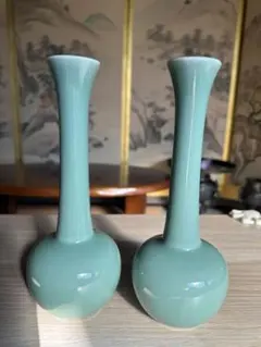 青磁 花瓶 一輪挿し 2点セット